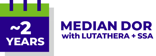 ~2 years - the median DOR with LUTATHERA + SSA