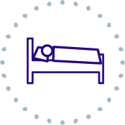 Icon of a person lying in bed